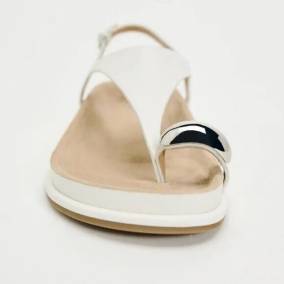 ZARA EMBELLISHED METALLIC LEATHER SANDALS - Picture 5 of 6